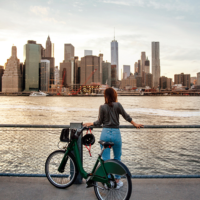 woman with bicycle